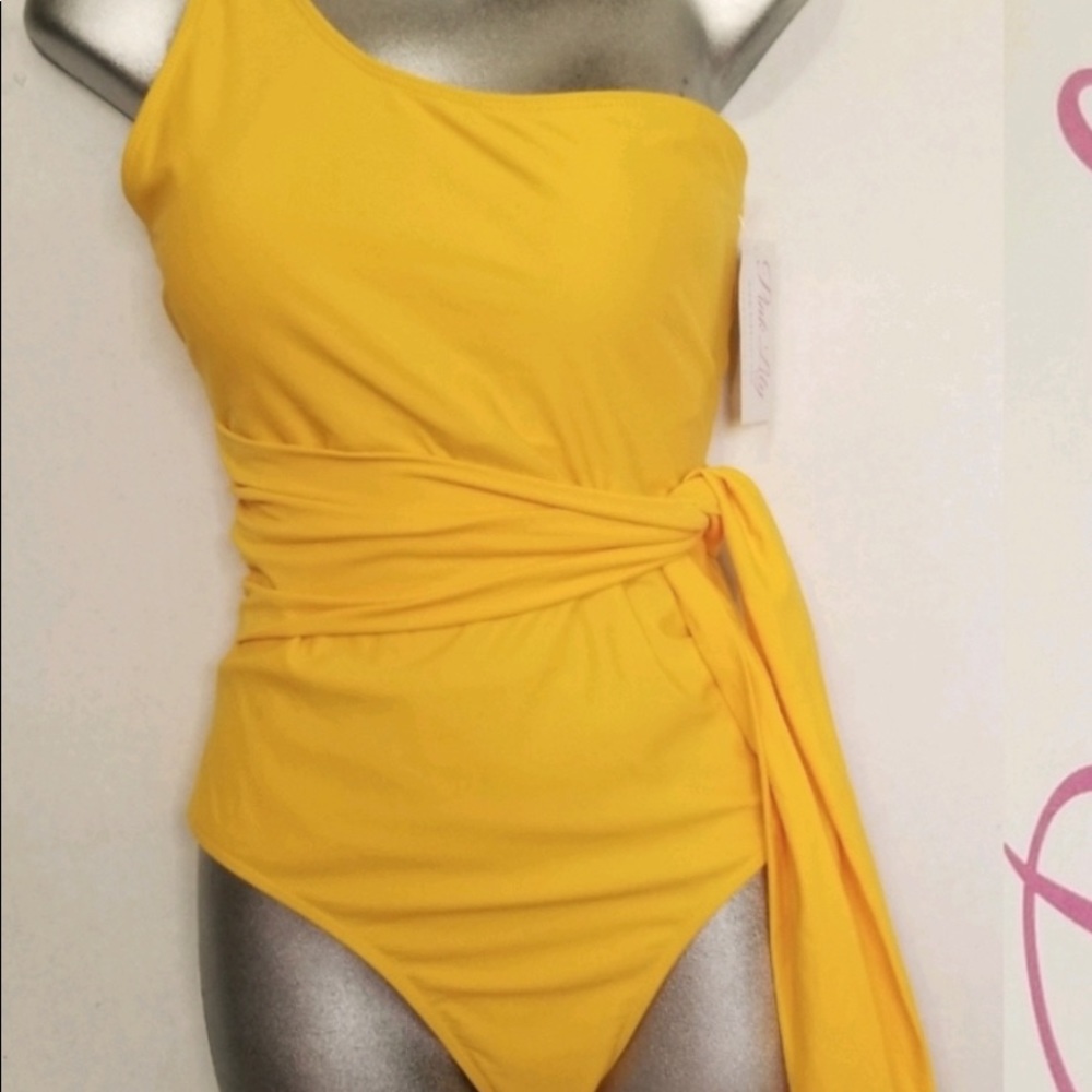 YELLOW SUNSET ONE SHOULDER SWIMSUIT